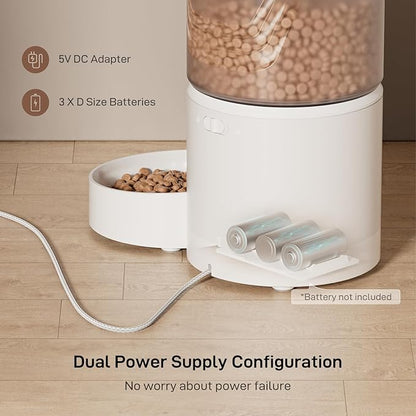 Automatic Cat Feeder: 3L Auto Food Dispenser with Timed Feeding| 6 Meal Programmable&amp; 1-20 Portion Precise Control- Easy to Clean &amp; Setup for Cat Indoor| Desiccant Bag Keep Food Fresh