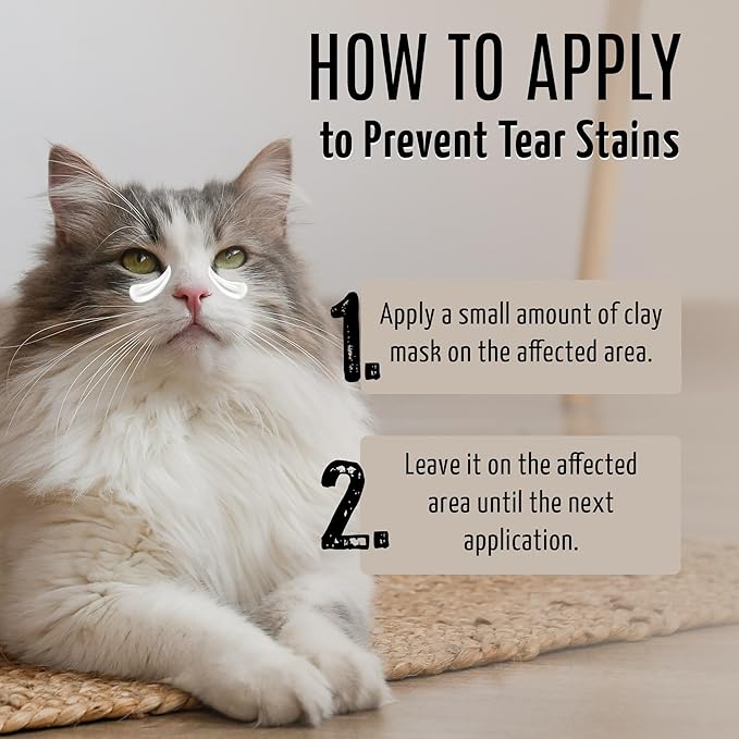 Tauro Pro Line Clay Tear Stain Remover for Dogs - Shield Mask for Eyes, Ears, Mouth, Gentle Grooming Product for Dogs, Puppy &amp; Cat (Stainless Look - 1.69 Fl Oz)