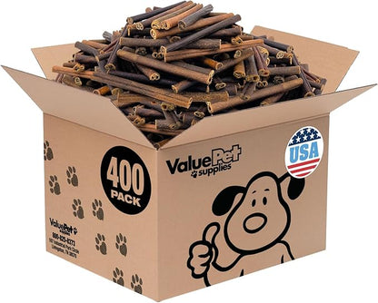 ValueBull USA Collagen Sticks for Dogs, 6 Inch Medium Chews, Natural Long-Lasting Dog Treats, 400 Count Wholesale Pack - Promotes Joint, Skin &amp; Coat Health with Glucosamine and Chondroitin