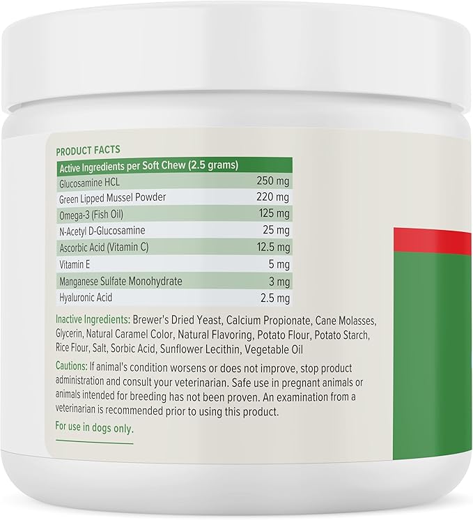 YuMOVE Hip &amp; Joint Supplement for Dogs with Glucosamine, Hyaluronic Acid, Green Lipped Mussel &amp; Omega 3 Joint Supplement - Regular or Advanced Strength (90ct, Advanced Vet Strength Soft Chews)