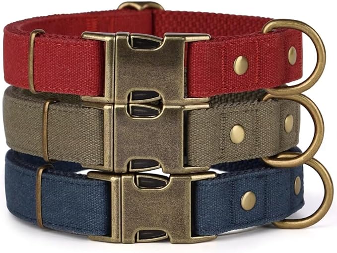 PET ARTIST Dog Collars for Small Dogs, Soft Padded Premium Nylon Dog Collar with Quick Release Metal Buckle, Durable &amp; Adjustable Pet Collars for Boy Gifts, Green, S (Fit 10-16")