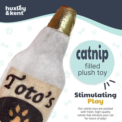 Huxley &amp; Kent Plush Cat Toy - Interactive Catnip Toy for Cats &amp; Kittens - Soft Kitty Toy with Crinkle &amp; Catnip - Fun Indoor Play Toy - Toto&