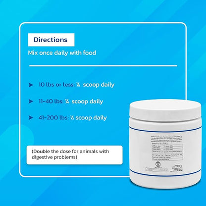 Probiotics for Dogs and Cats - Vet Formulated Pet Prebiotic &amp; Enzyme Powder for Digestive, Gut &amp; Immune Health - 1600 Servings (400 g)