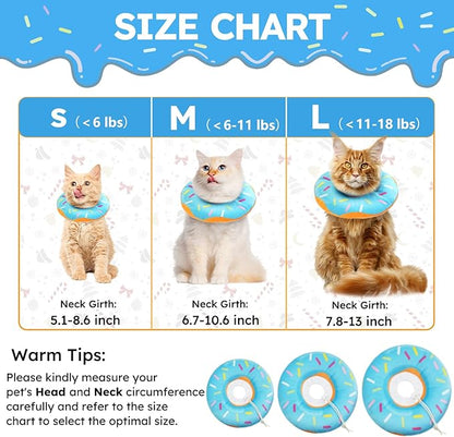Cat Cone Collar Soft, Cat Recovery Collar for Wound Healing Cute Cat Adjustable Cat Cones to Stop Licking Comfortable Lightweight Neck Elizabethan Collars for Cats Purple