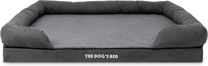 The Dog’s Bed Medium Support Memory Foam Dog Bed XXL Plush Grey 51.5x39, Pain Relief: Arthritis, Hip &amp; Elbow Dysplasia, Supportive, Calming, Waterproof Washable Cover,Veterinary-Approved