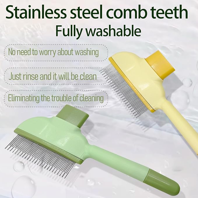 2Pcs Flea Comb for Cats Dogs,Long &amp; Short Stainless Steel Metal Teeth for Shedding and Tangles,Cat Combs for Indoor Cats
