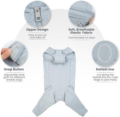 Nanaki Dog Wound Care Shirt, Dog Leg Sleeve To Stop Licking Rear Leg And Abdomen, Doggy Surgery Suit Female Spay,Doggy Onesie For Surgery Female Male, Pet Surgical Recovery Suit Pet Wound Heal Clothes
