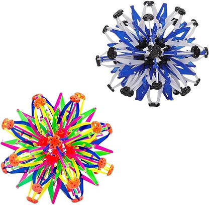 2Pcs Colorful Sphere Expandable Breathing Balls Fidget Toy-Great Anxiety Stress Reliever,Collapsible Expanding Magic Ball Toys for Kids &amp; Adults Mindfulness Meditation Practices , Yoga -ADHD