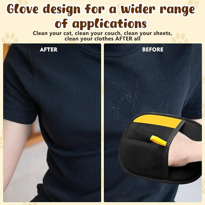 Pet Hair Removal Gloves, Pet Hair Remover Electrostatic Gloves for Cats &amp; Dogs, Washable and Reusable Cat Hair Remover for Cat Beds, Bed Sheets, Sofas, Clothes, Carpets, Curtains (3pcs)