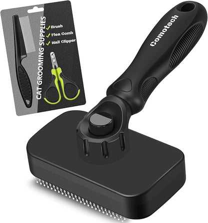 Comotech 3PCS Cat Grooming Supplies,Cat Brush &amp; Nail Clipper/Trimmer &amp; Flea Comb for Shedding Indoor Cats Dogs and Small Animals - Meet All Your Pet&