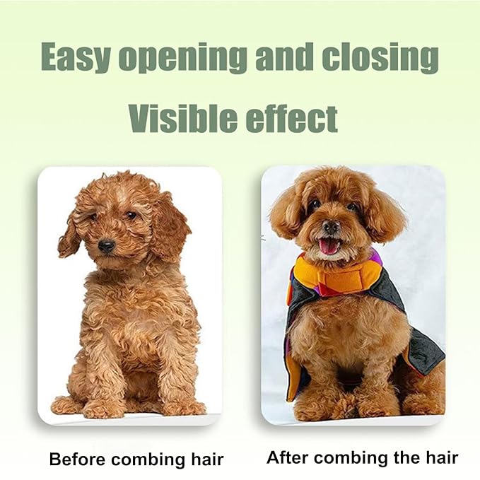 2PCS Self CleaningPetComb Grooming Brush,PetComb for Dogs &amp; Cats, Brush for Cats, Cat dog comb Pet Grooming for Massaging and Cleaning Shedding Hair (Green+Yellow)