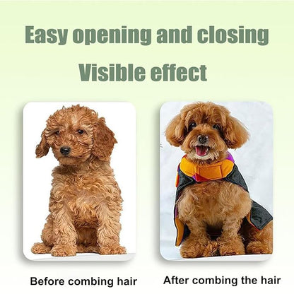 2PCS Self CleaningPetComb Grooming Brush,PetComb for Dogs &amp; Cats, Brush for Cats, Cat dog comb Pet Grooming for Massaging and Cleaning Shedding Hair (Green+Yellow)
