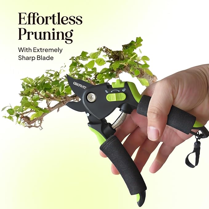 Soft Grip Pruning Shears for Weak &amp; Arthritic Hands – Easy-Cut Garden Clippers with Comfort Handle Design