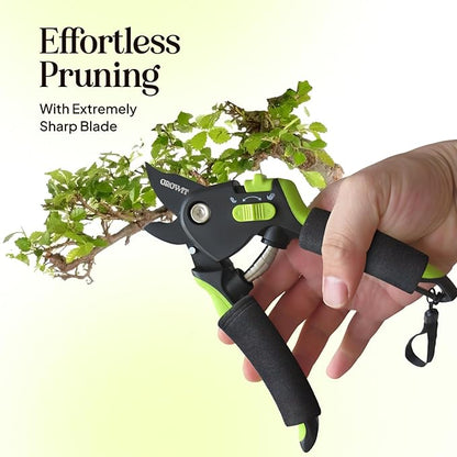 Soft Grip Pruning Shears for Weak &amp; Arthritic Hands – Easy-Cut Garden Clippers with Comfort Handle Design