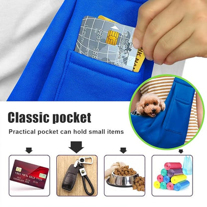 Tomkas Small Dog Sling Carrier - Classic Pocket &amp; Classic Strap - for 3-10 lbs Pets(Royal Blue)