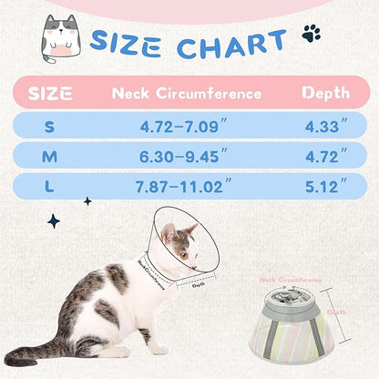 Supet Cat Cone Collar After Surgery, Soft Mesh Recovery Collar for Cats to Stop Licking and Scratching, Plastic Cone Alternative for Small Dogs, Medium, Large Cats