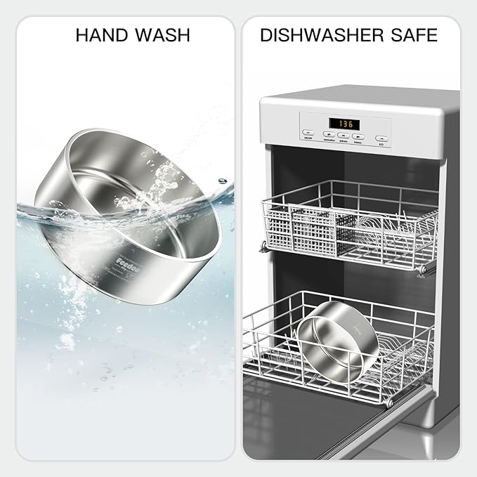 42oz Double Layer 304 Stainless Steel Dog Bowl - Insulated &amp; Durable | Non-Slip Base | Easy to Clean | BPA-Free Safe Dog Food and Water Bowl