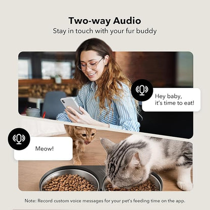 PETLIBRO Automatic Cat Feeder with Camera for Two Cats, 1080P HD Video with Night Vision, 5G WiFi Pet Feeder with 2-Way Audio for Cat &amp; Dog, Low Food &amp; Motion &amp; Sound Alerts, Dual Tray, Black 5L