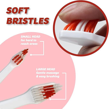 Pet Toothbrush for Dogs, Cats with Soft Bristles - Easy Teeth Cleaning &amp; Dental Care, Non Slip Dual Head Dog Toothbrush for Medium &amp; Large Pets, Toothpaste Not Included, Pack of 4(Multi)