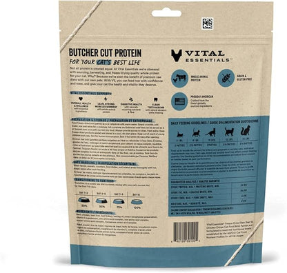 Vital Essentials Freeze Dried Raw Cat Food, Beef &amp; Chicken Mini Patties Entree, 3.75 oz