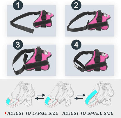 Bolux Dog Harness, No-Pull Reflective Dog Vest, Breathable Adjustable Pet Harness with Handle for Outdoor Walking - No More Pulling, Tugging or Choking (Rose red, M)