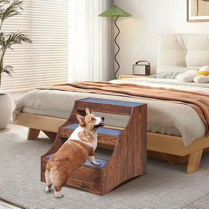 unipaws Pet Bunk Bed with Removable Step for Dogs and Cats, Multi-Level Bed Window Perch Seat Platform with Cushion and Cat Scratch Pad, Indoor Use