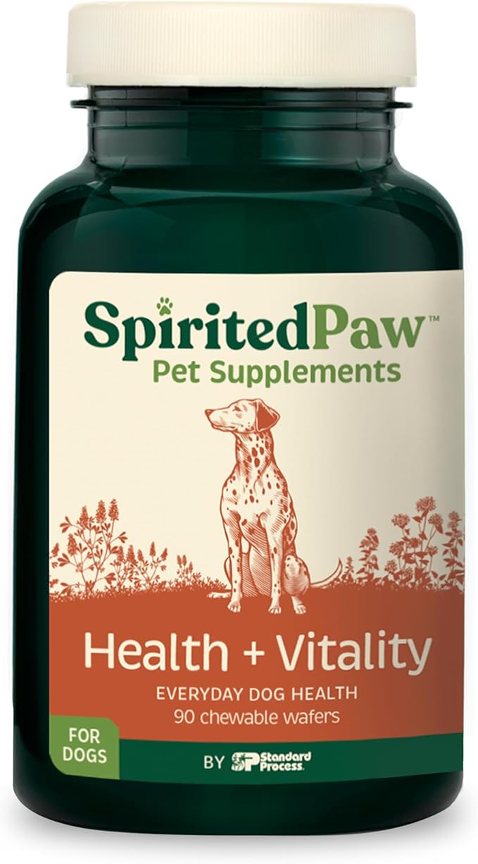 Health + Vitality for Dogs - Pet Supplement for Immune System, Coat, Liver Health &amp; More - Dog Multifunctional Support with Choline, Calcium, Zinc, &amp; Vitamins D and A - 90 Chewable Wafers