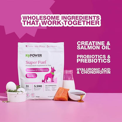 K9 Power Super Fuel for Dogs 1lb - Boosts Energy Levels - Supports Muscle Growth &amp; Enhances Joint Health - Pack of 2