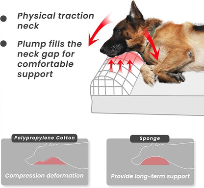 Laifug Orthopedic Memory Foam Extra Large Dog Bed with Pillow and Durable Water Proof Liner &amp; Removable Washable Cover &amp; Smart Design (Large (40"x25"x5.5"), Grey)