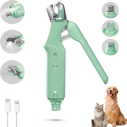 2 in 1 Dog Nail Clippers &amp; Cat Nail Clippers Trimmers for Large Medium Small Dogs Cats Claw Trimmer Quick Sensor and Safety Guard USB Rechargeable with 2 LED Lights Dogs Nail Trimmer