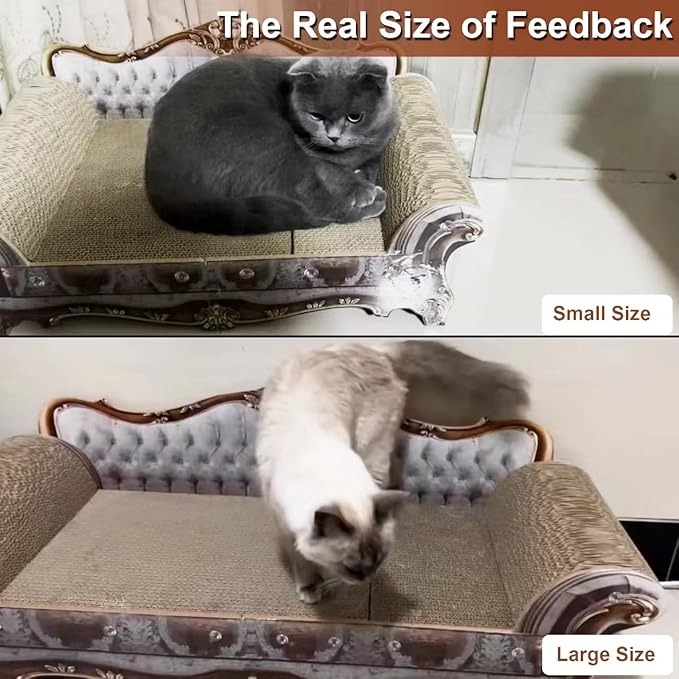 Sofa Shaped Scratching Couch,Thick Scratching Cardboard, Lounge Bed for Indoor Rest&amp;Play, Sofa Scratcher Pad (23 "L X 12.2" W X 10.6 "H)
