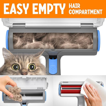 Triton Pet Hair Remover w/Fur Trapping Compartment - Easy to Use Pet Hair Removal Tool - Cat &amp; Dog Hair Remover for Couch, Furniture, Clothes, Bedding, Car - Reusable Lint Roller