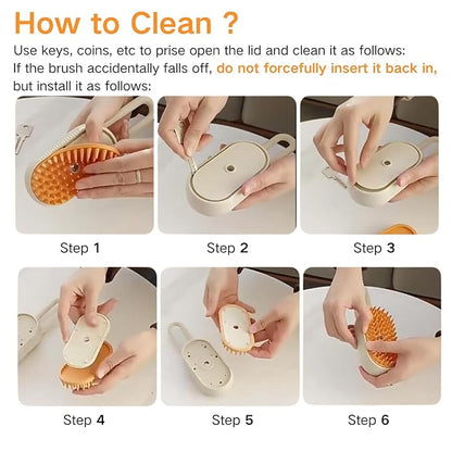 Cat Water Brush for Shedding,Water Comb for Dogs, Water Heat Grooming,3 in 1 Pet Comb For Dog Massaging,Hair Self Cleaning and Removal, Pet Hair Brush Steam For Indoor Cats and Dogs