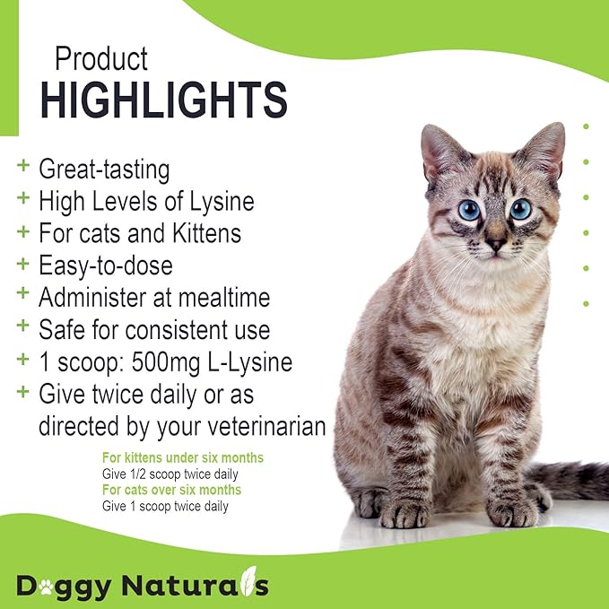 Trulysine L-Lysine for Cats Immune Support Oral Powder 21.2oz/600g - Cats &amp; Kittens of All Age, Sneezing, Runny Nose Squinting, Watery Eyes-Fish &amp; Poultry Flavor (U.S.A)(600 Grams (500mg / Scoop))