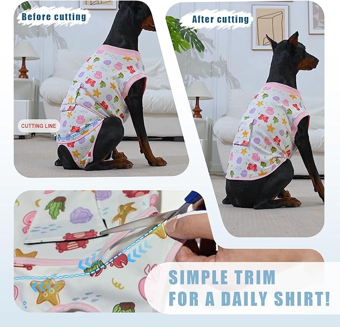 Recovery Suit for Dogs After Surgery, Professional Dog Surgical Suit for Female Spay, Male Neuter, E-Collar &amp; Cone Alternative Dog Onesie for Abdominal Wounds Skin Disease, Blue, M