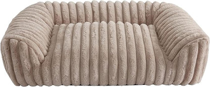 Arlee Saddle Sofa Memory Foam Pet Bed, Comfortable &amp; Washable, Ideal for Dogs and Puppies, Extra Comfort, Couch Design, Crate &amp; Kennel Furniture, Pet Supplies &amp; Essentials, Tan, Medium