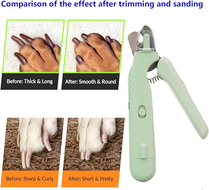 2 In 1 Pet Nail Clipper and Grinder, Professional Electric Rechargeable Pet Nail Fast Trimmer, Painless, Claw Care Grooming, Smoothing, Silent - Shockproof, For Small, Large Dogs &amp; Cats, upgraded
