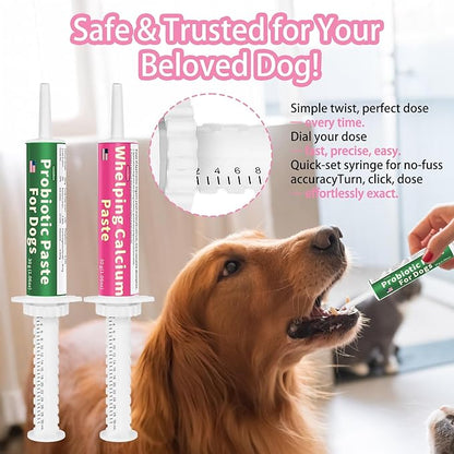 4 in 1 Whelping Kit for Dogs - Whelping Calcium Paste, Probiotic Paste, Fading Puppy Support &amp; Puppy Milk Replacer - Essential Dog Whelping Supplies for Safe Delivery, Strong Puppies &amp; Nursing Support