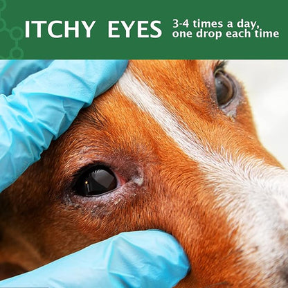 Dog Eye Drops, Eye Cleaner for Dogs &amp; Cats Supports Eyes Infection Relief, Redness &amp; Allergy Eyes Relief, Remove Tear Stain &amp; Eye Debris - Pet Eye Gentle Care Supplement Cats Drops for Eyes - 2 fl oz…