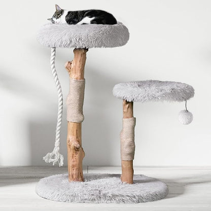 MAU Modern Cat Tower - Wooden Cat Scratching Tree &amp; Condo - Luxury Collection - Cat Lovers Gift