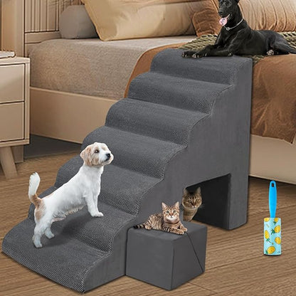 Dog Stairs &amp; Steps for High Beds 30-36 inches High Tall for Large Medium Dogs, LitaiL 30inch 7 Steps Pet Stairs/Steps for High Beds,llDogs, Non-Slip Dog Ramps for Small Dogs and Cats
