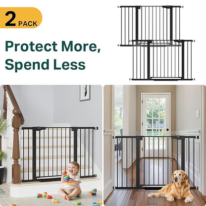 Cumbor 2 Pack 29.7"-48" Baby Gate for Stairs, Mom&