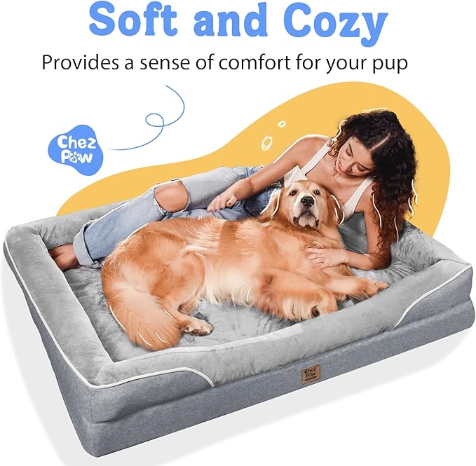 Orthopedic Removable Large Dog Bed -XL Large Dog Bed with Washable Cover and Removable Bolsters Non-Slip Bottom &amp; Waterproof Pet Bed Sofa