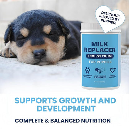 Under the Weather Puppy Milk Replacer Powder + Colostrum | Puppy Milk Replacement Formula | Nutrient-Rich Formula with Colostrum for Immune &amp; Digestive Support – 12 oz