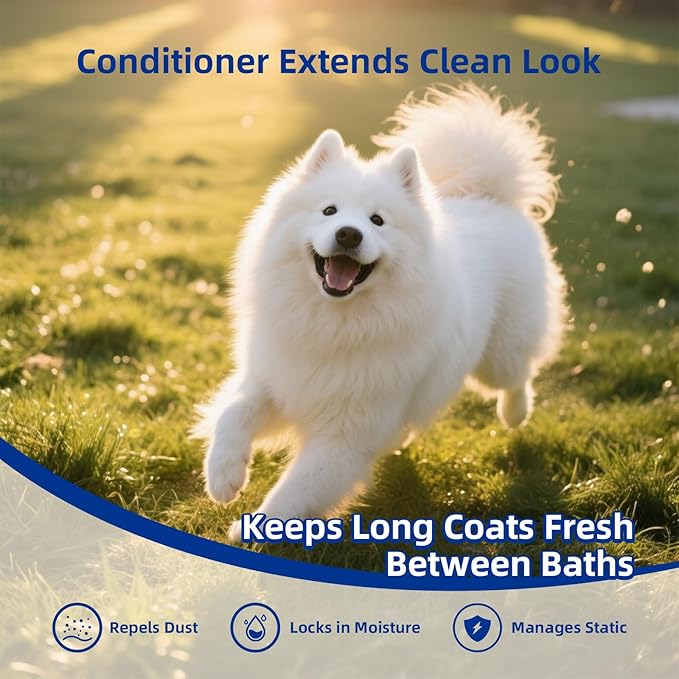 Unipaws Biotin Long-Haired Dog Conditioner – Volumizing, Anti-Shedding, Detangling &amp; Softening for Glossy, Show-Ready Coats with Hibiscus – EWG Green &amp; Medicated, Made in Korea, 16.9 Fl Oz / 500ml
