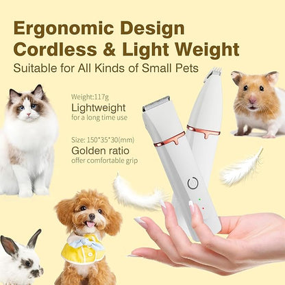 2025 New Petium 4-in-1 Dog Grooming Clippers Kit-Quiet Dog Nail Grinder &amp; Paw Trimmer,Low Noise Cordless Pet Shaver for Small Dogs &amp; Cats,USB-Rechargeable, 6 Guide Combs