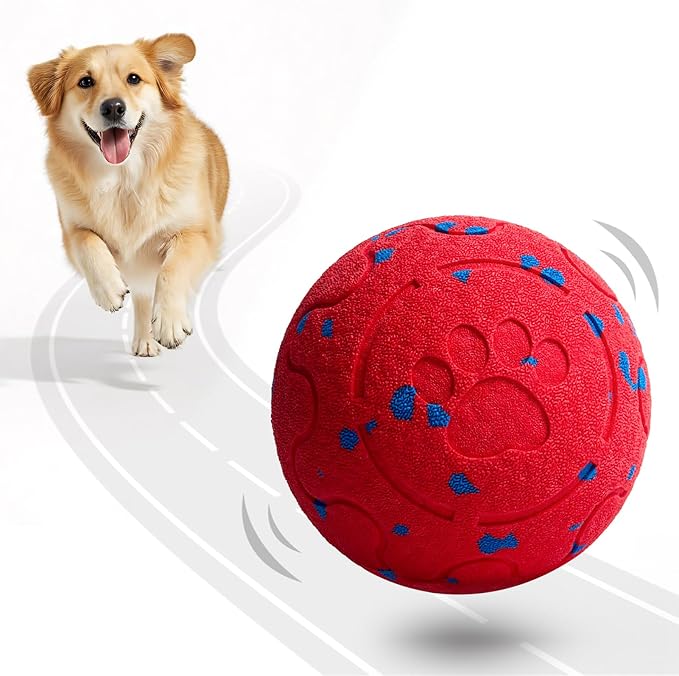 Dog Balls: Interactive Dog Ball Auto Rolling - Interactive Dog Toys for Aggressive Chewers - Bouncy &amp; Throwable, Type-C Rechargeable, Washable, for Small &amp; Medium &amp; Large Dogs – Red