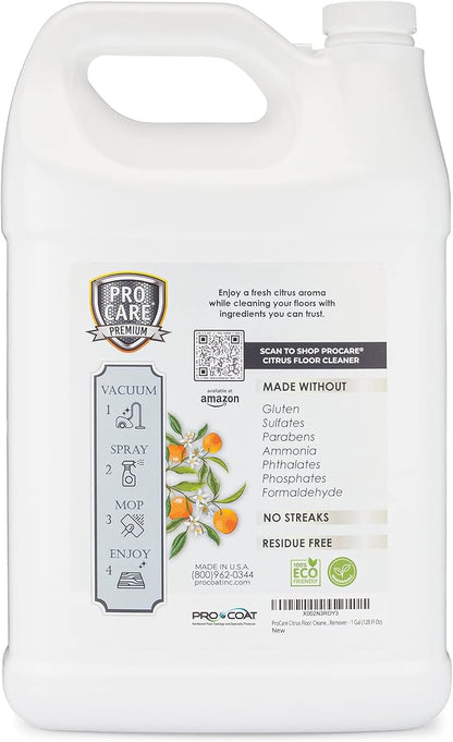 ProCare Floor Cleaner (Made in USA) | Tile, Stone, Laminate, Vinyl &amp; Natural Wood Floor Cleaner for Mopping, Household Supplies, Cleaning Solution with Citrus Aroma - 1 Gal (128 Fl Oz)