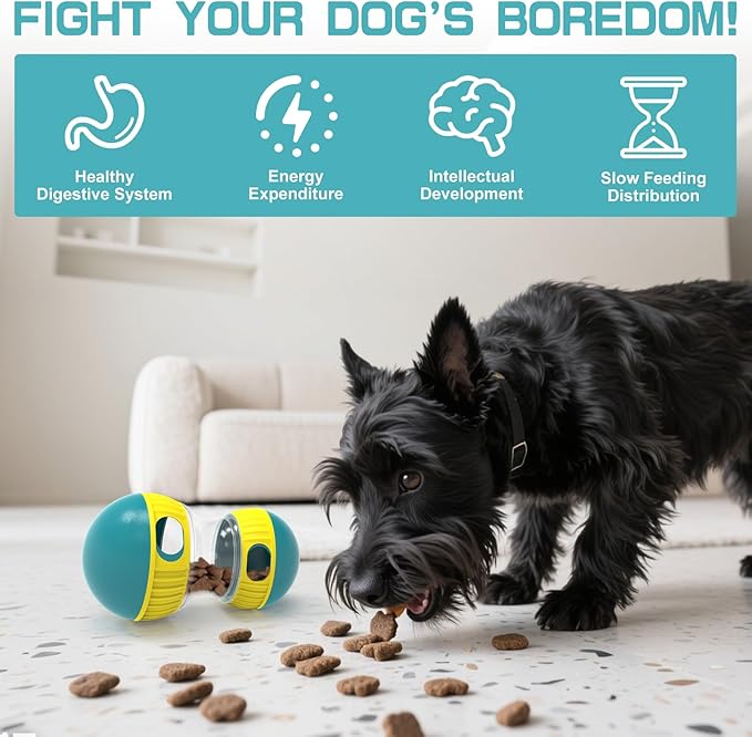 Interactive Dog Puzzle Toys for Indoor Adjustable Food Dispensing Treat Dispenser Ball &amp; Slow Feeder for Large/Medium/Small Dog to Keep Them Busy, Green