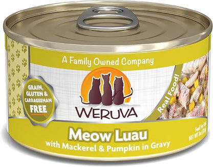Weruva Classic Cat Food, Meow Luau with Mackerel &amp; Pumpkin in Gravy, 3oz Can (Pack of 24)